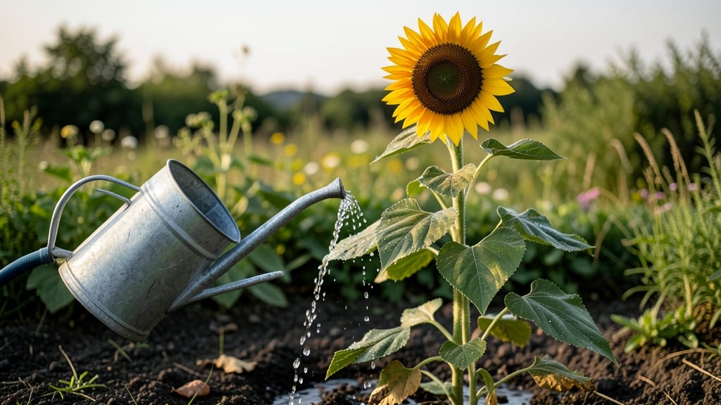 Watering Sunflower Plants: Deep-Soil Techniques for Towering Growth